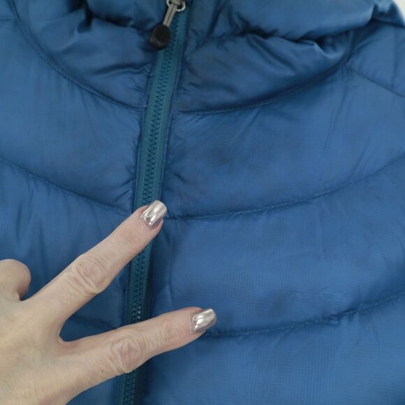 L.L. Bean Down Tek Ultra Light 850 Puffer Jacket Womens Large Blue Packable Snow - Picture 3 of 16